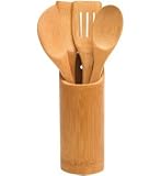 Lipper International 8828 Kitchen Tool Holder with 4 Tools, Bamboo