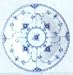 BLUE FLUTED HALF LACE LARGE RIM SOUP PLATE