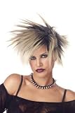 80s, 90s or Contemporary Costume Spike Wig in Black-n-Blonde