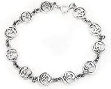 Sterling Silver OM Absolute Hindu Symbol Yoga Bracelet