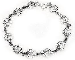 Sterling Silver OM Absolute Hindu Symbol Yoga Bracelet
