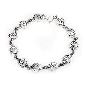 Sterling Silver OM Absolute Hindu Symbol Yoga Bracelet
