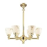 Classic Six Light Chandelier in Polished Brass