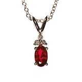 Fine Quality Ruby and Diamond Pendant Necklace, 14k White Gold, 18 Chain (T.w 0.40)