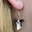 Greyhound (Balck/white) - Dog Figurine Jewelry - Hook Earrings