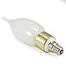 Hyperikon LED Candle 3-Watt (30-Watt), Flame Tip Chandelier Bulb, Gold Housing, Candelabra Base (E12), 2700K (Warm Glow, Frosted Cover, 340°-Beam Angle, Dimmable, UL-Listed