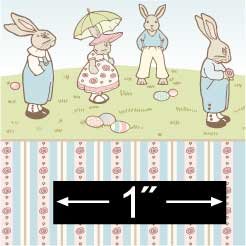 1:24 Scale Bunny Parade Dollhouse Wallpaper
