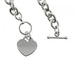Dangle Heart Toggle Charm Bracelet Crafted in 925 Sterling Silver
