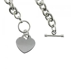Dangle Heart Toggle Charm Bracelet Crafted in 925 Sterling Silver