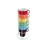 PT Cappucino Tower Set Porcelain Rainbow Designs Multi Colour Set of 6 Pieces