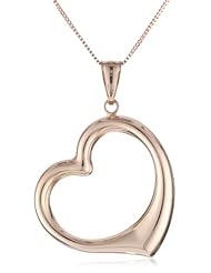 14k Rose Gold Heart Pendant Necklace, 18"