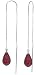 14k White Gold Ruby Threaded Earrings