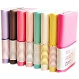 NSSTAR 1 picece Korean Stationery Mini Smiley Diary Notebook Journal with PU leather case,Perfect Gift for Students and Children,Color Random