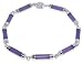 Sterling Silver Purple Jade Gemstone 7.5 Bracelet
