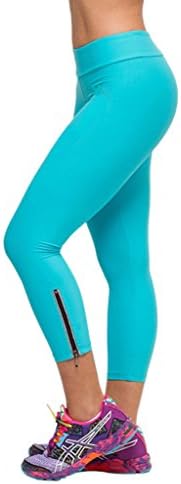 Geval Women's Fitness Elastic Body Shaping Leggings(Acid Blue,XS)