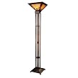 Mission Camelot Torchiere Floor Lamp in Antique Bronze