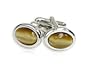 Neutral Tan Oval Catseye Cufflinks