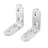uxcell コーナーブレースジョイントアングルブラケット　アングルブラケット　ステンレススチール製　50mm x 50mm　2個入り