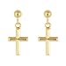 Yellow Gold Cross Earrings