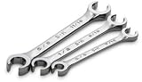 SK 383 SuperKrome 3 Piece 6 Point 3/8-Inch to 11/16-Inch Flare Nut Wrench Set