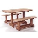 Western Red Cedar Picnic Table Set - Oval Picnic Table Set - Patio and Garden Furniture