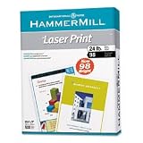 Hammermill LaserPrint Laser Paper, 24#, Letter, 98 Bright, Radiant White, 500/Rm HAM104604