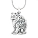 Winged Wolf or Dog Pendant in Sterling Silver on 16" Rhodium Snake Chain, #7922