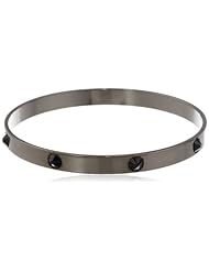 Chamak by priya kakkar Swarovski Elements Jeweled Gun Metal Bangle Bracelet, 7.5"