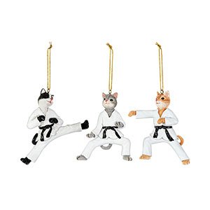 Fighting Cats Ornament Set Christmas Ornament Sets