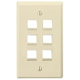Leviton QuickPort - Wall mount plate - almond - 6 ports
