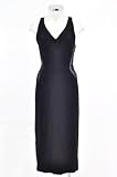 Rachel Roy New York Black Fall II Below knee Length Wide Strap V Neckline Back Zipper Sheer Side With Laced Detail Fully Lined Wool Dress