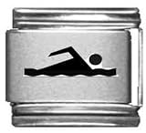 Clearly Charming Swimmer Laser Italian Charm