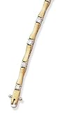 2/TMatte mini bamboo style with clear CZ Solid Sterling Silver 7 1/4 Bracelet