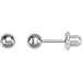 Titanium Ball Piercing Earrings Pair in 3mm - Sterile Hypoallergenic For Sensitive Ears