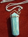 Amazonite Healing Crystal Pendant on Silver Chain - from Spiritual Gifts - Usually dispatched within 2 working days.