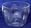 Individually Hand Etched Grapes Small Glass Salad Bowl 3 1/2"H 4 3/4"D Set of Two