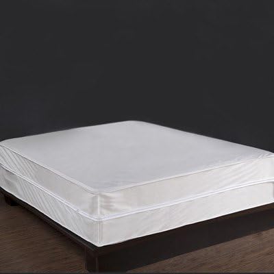 Permafresh Bed Bug &amp; Dust Mite Control Water Resistant Polypropylene Box Spring Protector, Queen, White