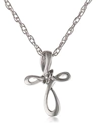 Sterling Silver Diamond Cross Pendant Necklace