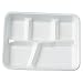 Genpak 10500 10-3/8-Inch Length 1-1/5-Inch Height 8-3/8-Inch Depth White Color 5 Compartment Foam School Lunch Tray (Case of 500)