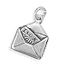 Sterling Silver Charm, 5/8 in tall, I LOVE YOU title=