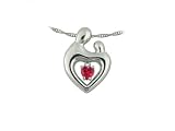 0.50 (1/2) cttw Medium Sterling Silver Mother and Child��� July Pendant by Janel Russell