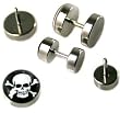 Fake Piercing Ear Plugs with Skull Design - Sizes: Big Sold as a Pair