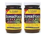 ***** 2 ~ 14oz Jars ***** Dr. Schulze's ORGANIC Superfood PLUS - GREEN Complete Energy Vitamin & Mineral Veggie Vegetable Greens Super Food Nutritional Meal Replacement Drink Powder - 40% Protein & NO FAT!
