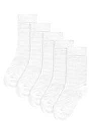 5 Pairs of Cotton Rich Sparkle Striped Socks