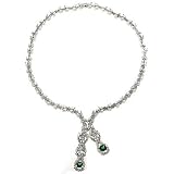 Diamond Emerald Platinum Vermeil Tassel Necklace