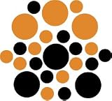 Set of 30 - Black / Nut Brown Circles Polka Dots Vinyl Wall Graphic Decals Stickers