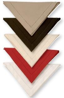 Danica 84-5514 White Hemstich Napkins 100% Cotton, 50x50cm, 10 colours