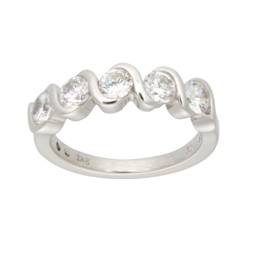 Sterling Silver Cubic Zirconia Ladies Ring, Size 6