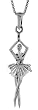 Sterling Silver Ballet Dancer (Ballerina) Pendant, 1 3/4 in. (44mm) tall