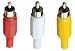 Rca Phono Male Plug Connectors X 3 - Red, White, Yellow